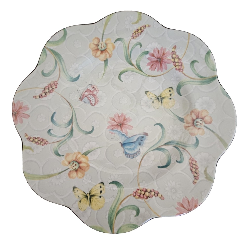 SPODE Exotic Garden Scalloped Plate 9.75" Floral Butterflies England Replacement